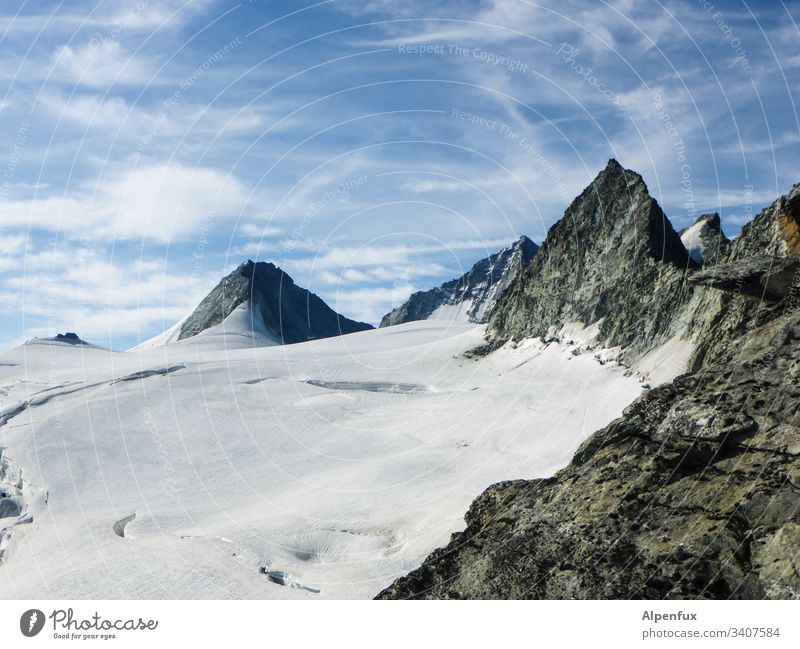 white spot Glacier Glacial melt Mountain Nature Climate change Exterior shot Landscape Deserted Environment Glacier ice Peak Elements chill Rock