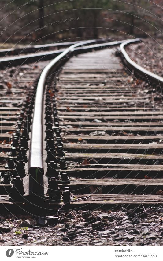 sidetrack in a triangle Train station Railroad undergrowth triangular track Freight station Park track triangle park Wilderness rail threshold train connection