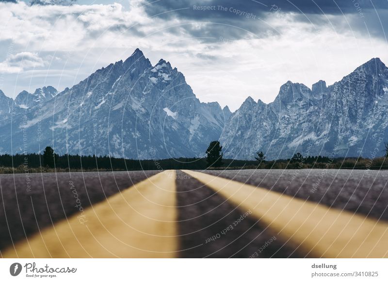 road leading to the mountains that stand out in the background go away Americas National Park road trip Well-being Sun Beautiful Contrast Shadow Earth Elements