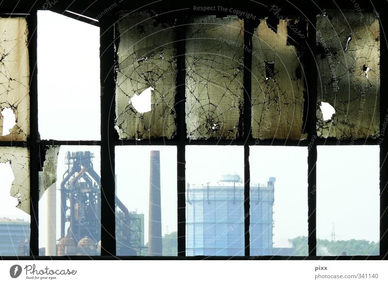 Duisburg from the inside Net Destruction City life Blast Furnace Meiderich Industrial plant Glass Smashed window Far-off places 12 Window Chimney Gasometer