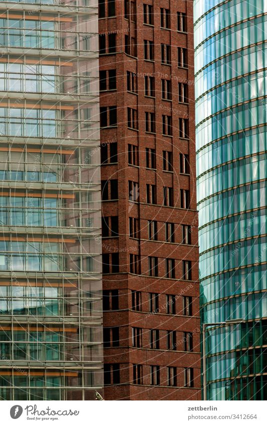 Potsdamer Square Evening Architecture Berlin Office city Germany Twilight Worm's-eye view Capital city House (Residential Structure) Sky High-rise downtown