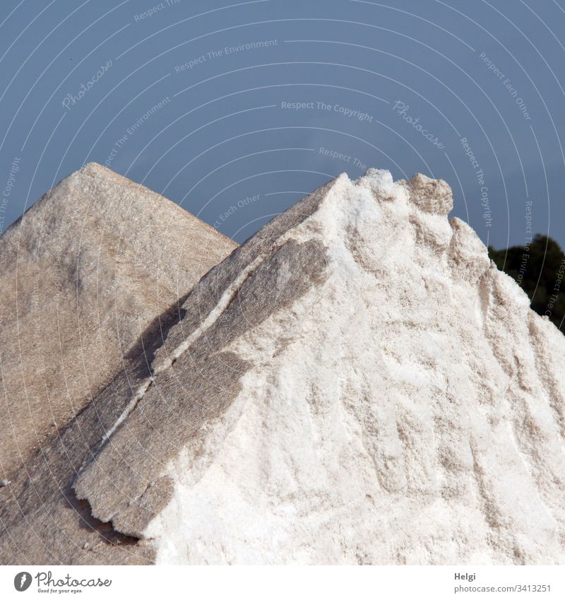 partially removed salt mountain in the salt extraction plant Ses Salines on Mallorca Salt Saltworks Cooking salt Food Nutrition Colour photo salt crust