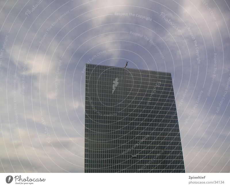 HighLight Munich Business Towers #3 High-rise Might Gray Window Architecture Sky Tall Blue Above High-rise facade Office building Isolated Image