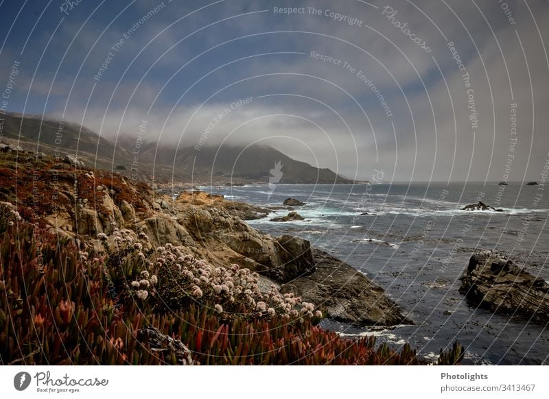 Highway 1 Route - California Highway One Pacific Ocean Vacation & Travel USA Coast Colour photo Landscape Rock Exterior shot Street Beach Nature Sky Water