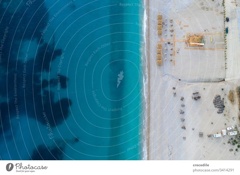 Aerial view coast Albania Ocean Water Vacation & Travel Summer Coast Beautiful Rock clear water Adriatic Sea UAV view Aerial photograph Dugout Lanes & trails