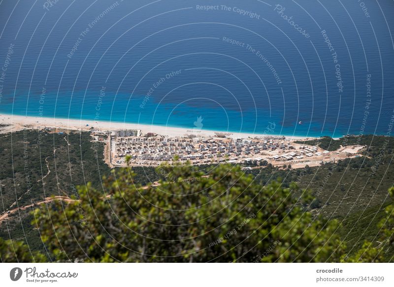 Aerial view coast Albania Ocean Hotel facilities seascape Water Vacation & Travel Summer Coast Rock clear water Adriatic Sea Lanes & trails road trip