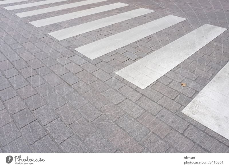 pedestrian crossing on a quiet road Zebra crossing traffic-calmed Safety Street sure Crosswalk Pedestrian crossing White Stripe Traverse roadside shape Geometry