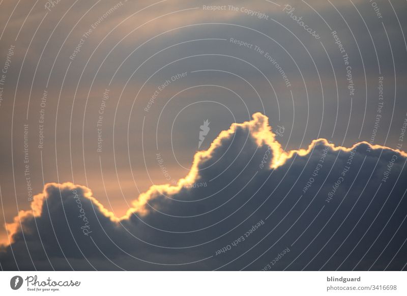 The Thin Line Of Light Clouds evening sky Sunset Light (Natural Phenomenon) Exterior shot Twilight Dusk Deserted Evening Sky Nature Dark Bright Contrast