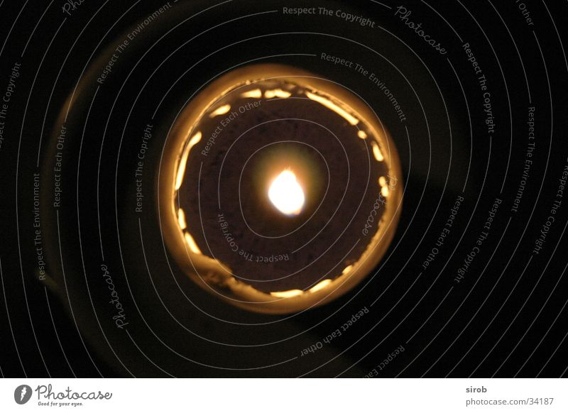 Candle from above Wax Dark Vertical Round Living or residing Flame by Above Circle