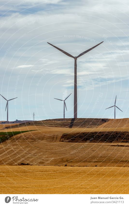 Wind park landscape wind energy electricity natural nature green farm plant alternative outside generator development hot dry modern kinetic spain environment