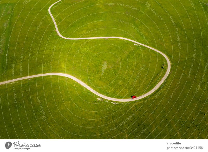 Durmitor Nationlapark Roadtrip Street road trip bulli VW T6 vw bus Montenegro durmitor Meadow UAV view Aerial photograph hilly Travel photography Vacation mood