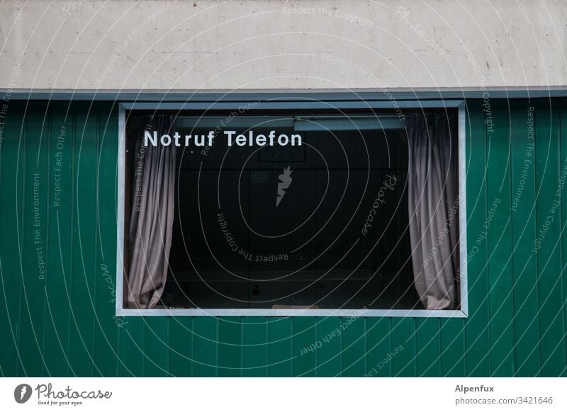 Maybe it'll help Emergency call Telephone Telecommunications Colour photo Interior shot Deserted Retro Curtain Communicate Copy Space bottom Copy Space top Old