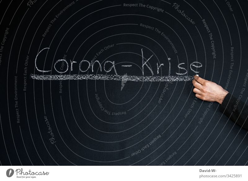 Corona crisis word underlined corona crisis Word Underline Chalk Blackboard Clue Heading Panic Fear coronavirus Epidemic pandemic Virus Healthy covid-19