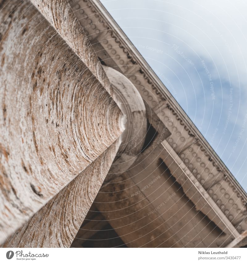 old building with column view up Architecture Pillar Stone Historic Monument Walhalla Tourism Old Landmark Column Sky Building Temple Religion and faith