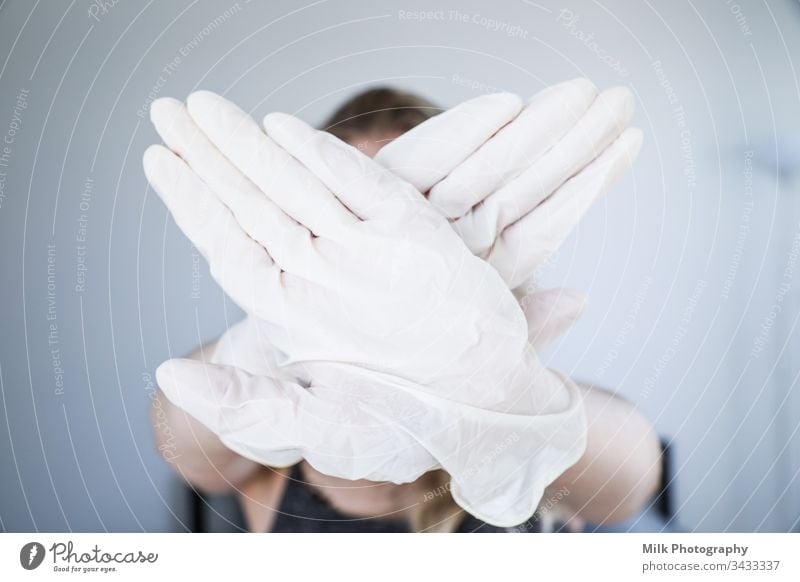 Crossed hands wearing gloves Work and employment Chemistry Scientist Hospital Pharmacy Biology Sample Medication Examinations and Tests Laboratory Research