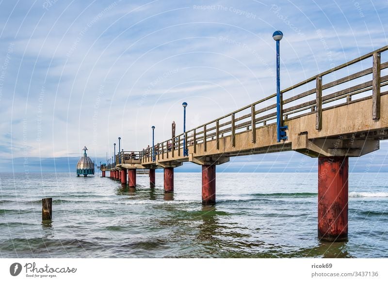 Seabridge at the Baltic Sea coast in Zingst Sea bridge Coast fischland-darß Baltic coast Ocean Beach Architecture Manmade structures Tourist Attraction Lantern