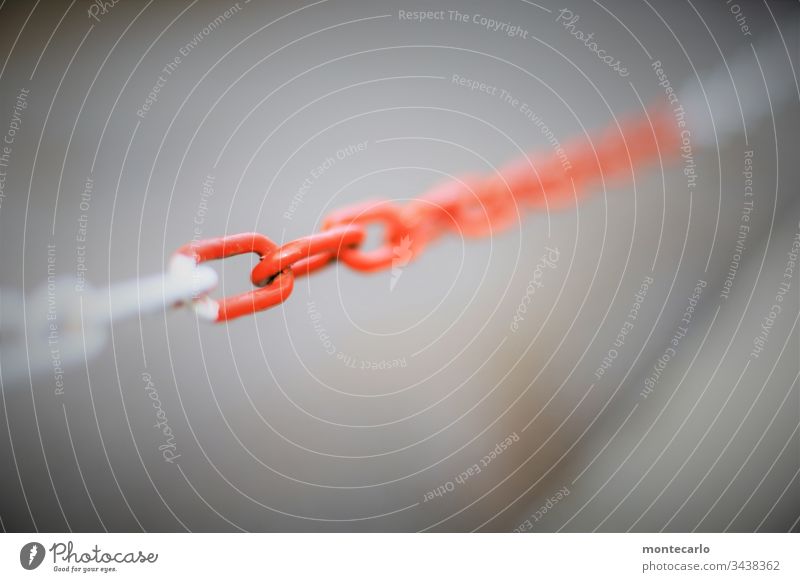 Barrier chain due to corona virus | corona thoughts Close-up coronavirus Virus Copy Space bottom Exterior shot danger zone cordon Exclusion zone