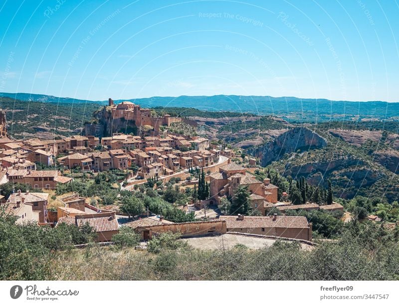 Alquezar village in Huesca, Spain alquezar ancient antique aragon architecture attraction building castle church europe european fortified heritage historic