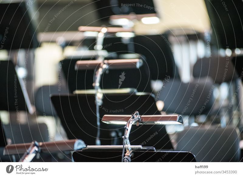 Music stand in an empty concert hall music stand Empty Closed Concert Hall Art Event Culture Deserted avant garde Berlin Concert House Stage