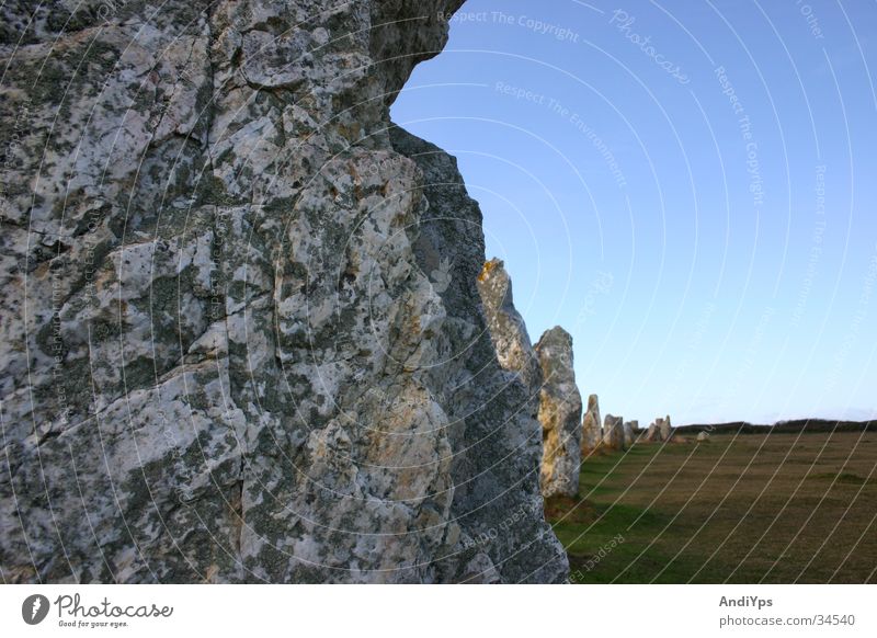 Menhir on the Crozon Peninsula France Brittany Crozon peninsula Finistere Mystic Celts Historic Stone Blue Structures and shapes Bretons Past pink velvet Brest