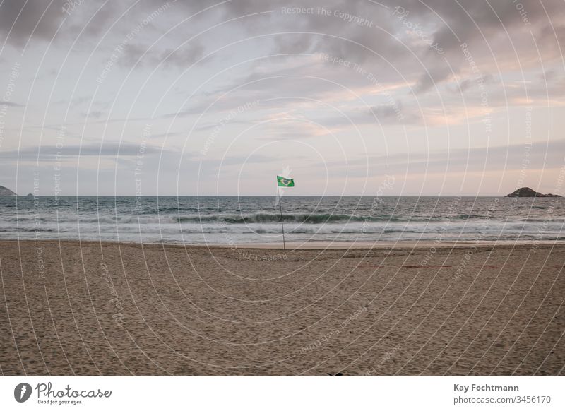 Deserted beach in Rio de Janeiro, Brazil Panorama (View) Exotic Vacation & Travel City trip Ocean Beach Freedom Evening Summer vacation Exterior shot