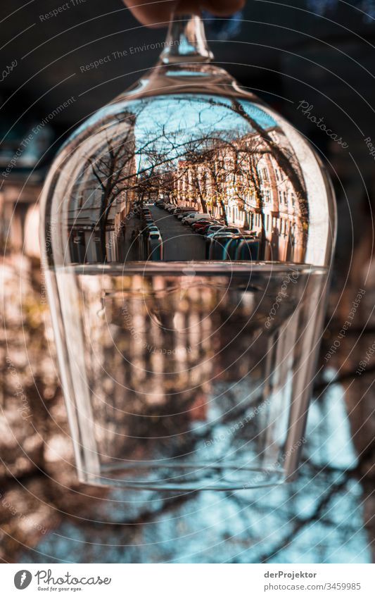 The upside-down world on balconies Panorama (View) Central perspective Sunlight Contrast Shadow Light Morning Copy Space middle Copy Space bottom Copy Space top