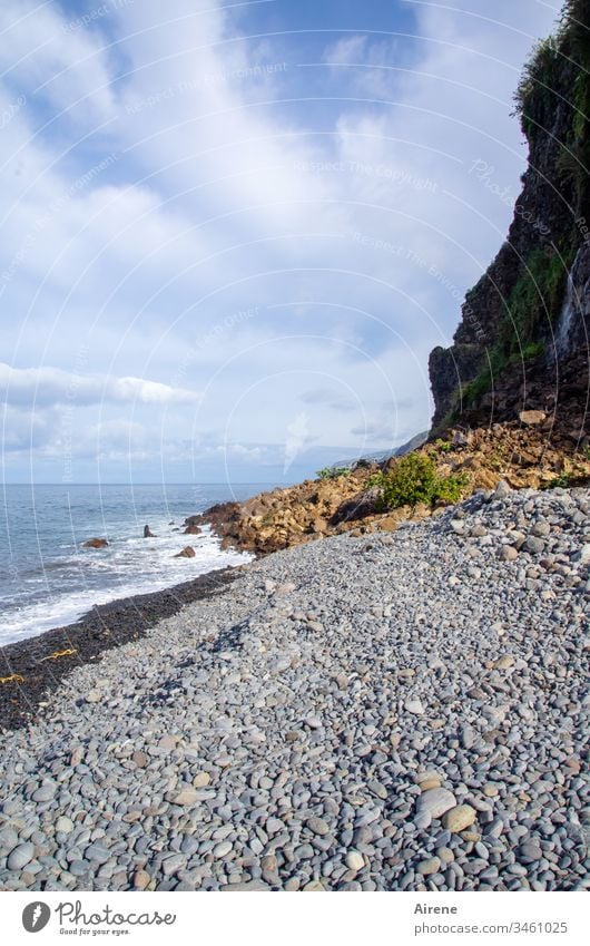 wild coast Coast Ocean Madeira Gigantic Maritime Elements Dangerous Steep Rock steep coast vertiginously breakneck Slope hillside steep slope peril Cliff Gravel