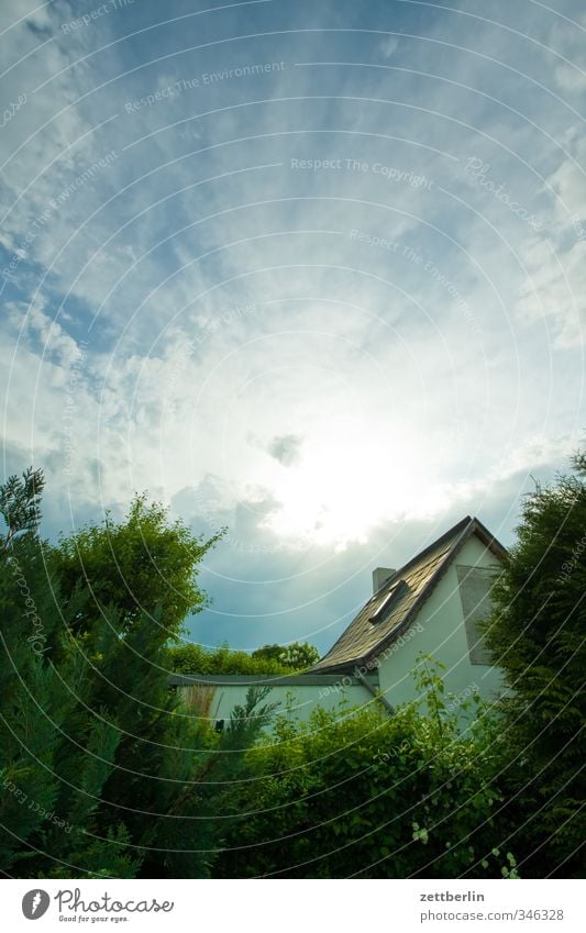 garden shed Relaxation House (Residential Structure) Dream house Garden Environment Nature Landscape Plant Sky Clouds Summer Climate Climate change Weather