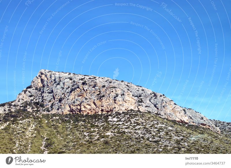 Serra de Tramuntana Majorca mountain mountain range Stone partial view Grass craggy Bushes timber line nice view sky-blue sky vacation Nature Landscape