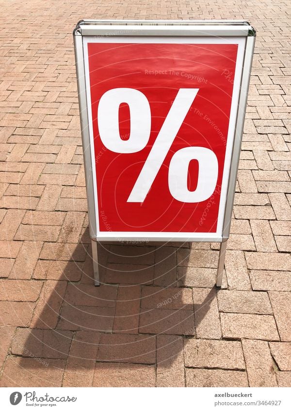 customer stopper sign advertising sale percent shopping board marketing symbol discount red percentage object retail a-frame standee stand-up display panel