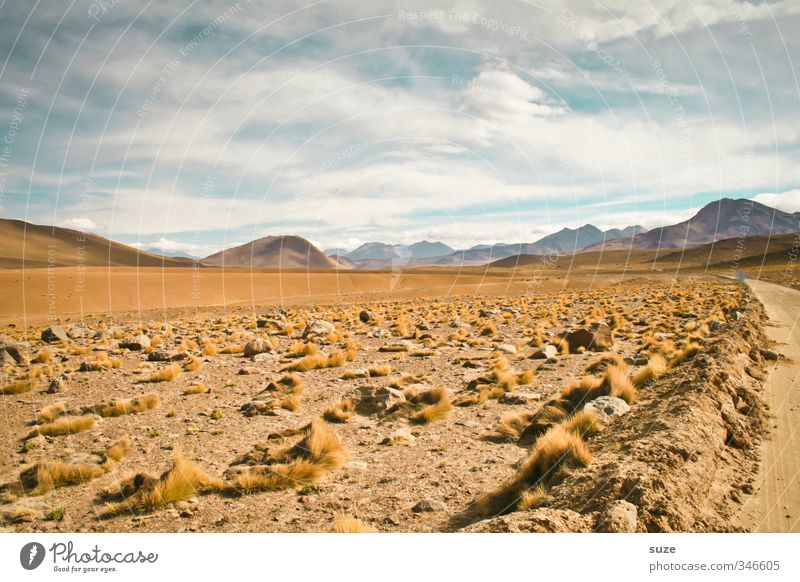 Drought | Atacama Summer Environment Nature Landscape Elements Earth Sand Air Sky Horizon Climate Weather Beautiful weather Hill Mountain Desert Street