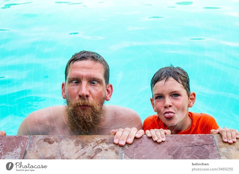 happy father's day portrait Sunlight Contrast Shadow Light Day Exterior shot Colour photo Son Contentment Happiness luck Joy Brash 30 - 45 years Child Tongue