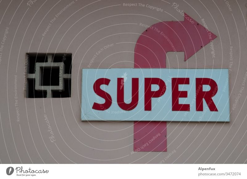 No, I'm going super. Road marking Direction Signs and labeling Arrow Signage Exterior shot Orientation Navigation Lanes & trails Deserted Turn off Clue Right