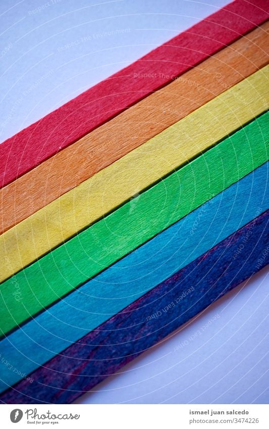 lgbt flag with wooden sticks, rainbow flag chopsticks colors colorful multicolored multi colored gay pride symbol peace tolerance decorative decoration ornate