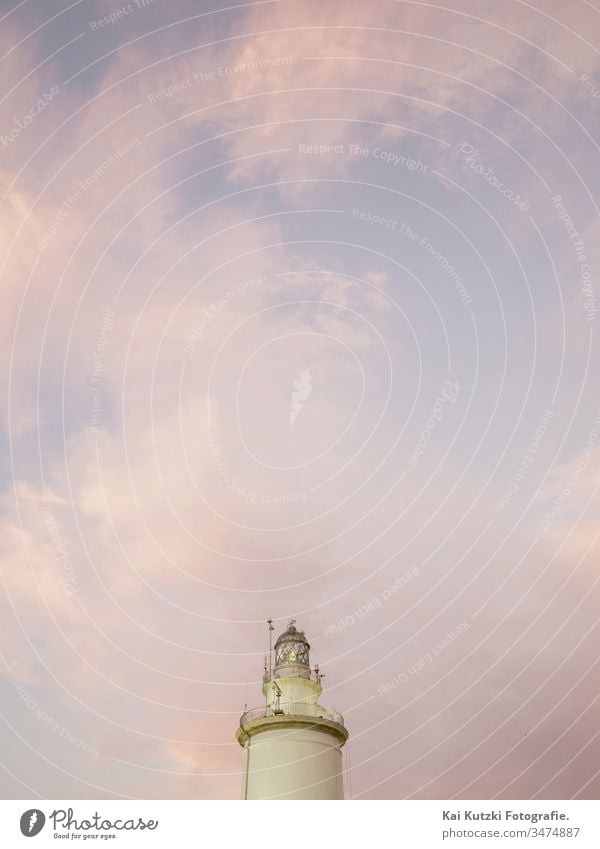 La Farola, the old lighthouse of Malaga Lighthouse Sunset Sunrise Sky Beautiful weather Deserted Exterior shot Colour photo Twilight Coast Clouds Architecture