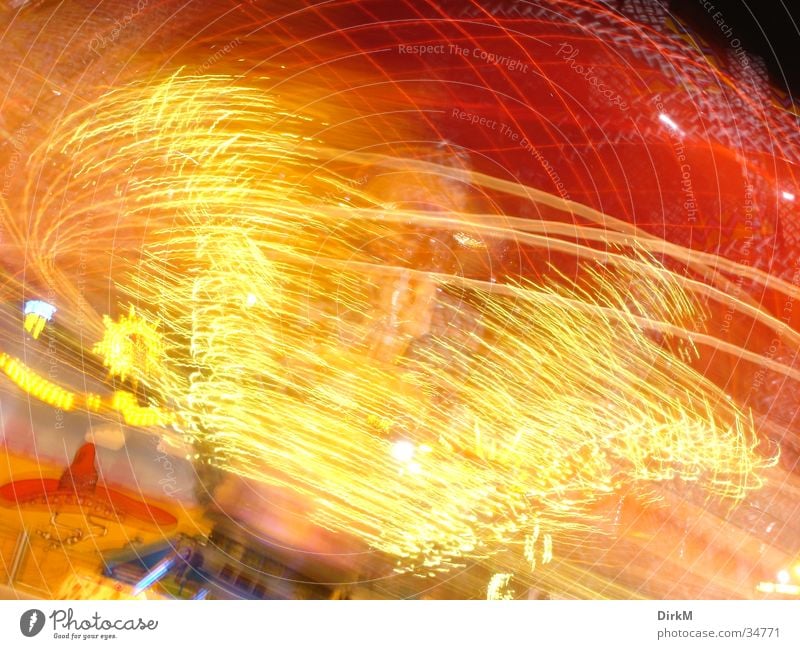 Wild and fast 1 Long exposure Red Yellow Prater Vienna Leisure and hobbies carousel Movement