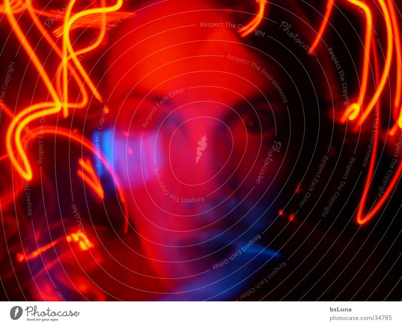 It's me b Style Long exposure Red Experimental Modern Face birgit Orange Blue