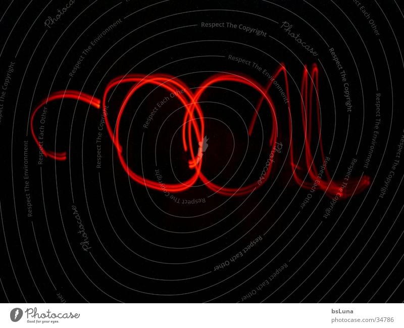 "Cool." Style Long exposure Red Black Cool (slang) Write LED