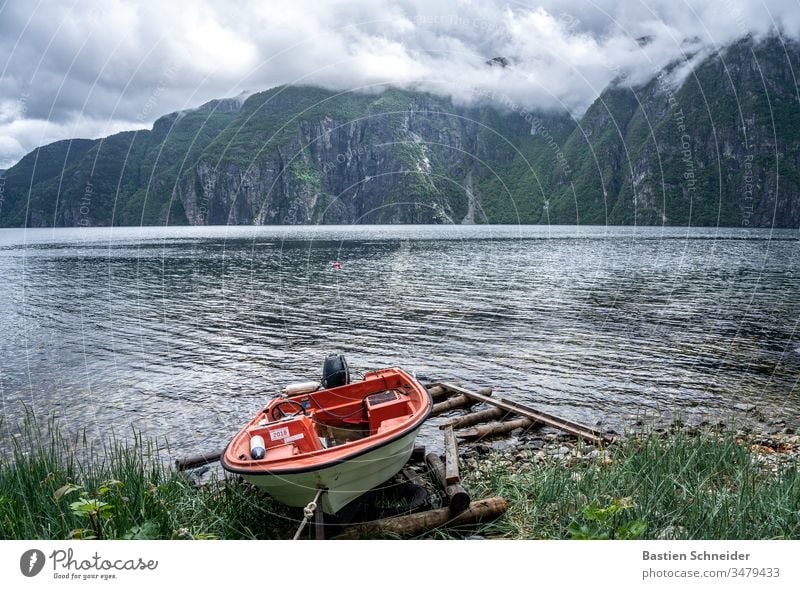 Mooring in Norway Scandinavia Sky Environment Nature Landscape Exterior shot Colour photo Beautiful weather Vacation & Travel Deserted Day Light Reflection