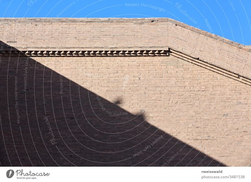 Rampart line shadow silhouetted on the wall-Jiayu Guan Pass fortress-Jiayuguan-Gansu-China-0777 light and shadow game of shade shadowgraphy shadows cast