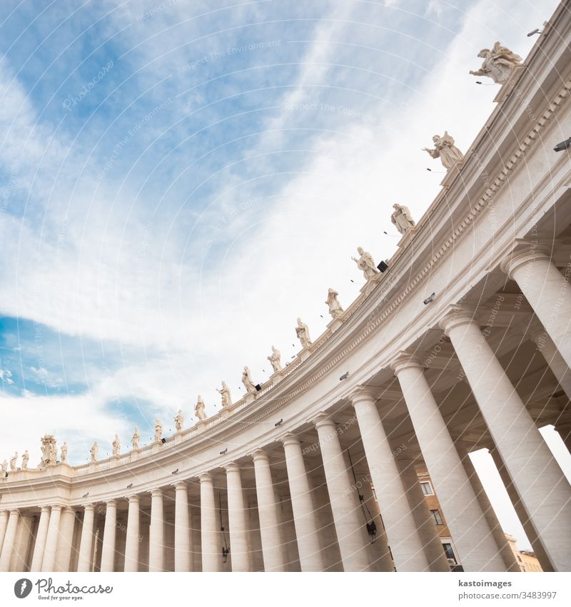 St Peter's Square in Vatican. Rome. St. Peter Basilica vatican italy religion sculpture statue old urban landmark ancient peter europe monument architecture