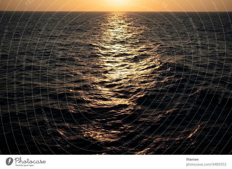 Sunset reflection on the undulating sea Sea water Sea coast Sunlight Sunset sea Reflection Water sea view Evening Ocean Sky Horizon Waves Sunrise Twilight