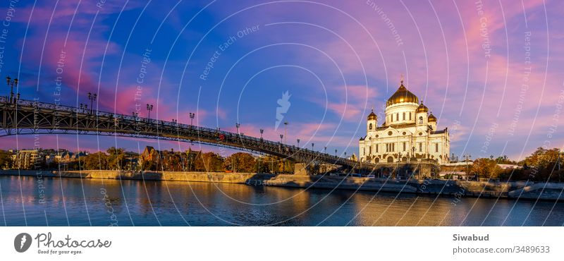 Cathedral of Christ the Saviour, Russian Orthodox Cathedral, Beautiful building architecture, Moscow, Russia, Northern bank of the Moskva River southwest of the Kremlin.