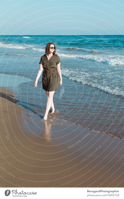 Girl in the beach Beach Ocean Vacation & Travel Summer Exterior shot Water Sand Relaxation Sky Woman Beautiful