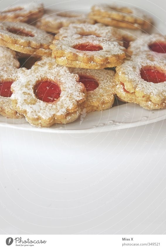 cookie plates Food Dough Baked goods Nutrition To have a coffee Plate Christmas & Advent Delicious Sweet Christmas biscuit Cookie Jam Stars Colour photo