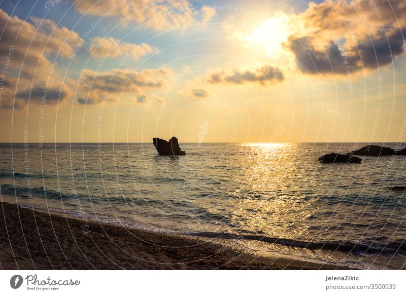 Beautiful sunset over the sea sky summer dusk reflection nature seascape view dawn beautiful ocean sunrise landscape orange dark wave outdoor colorful sundown