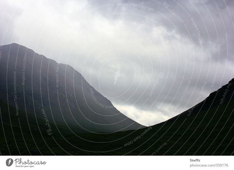 mystery Eerie eerie silence Hill Nordic Nordic romanticism enchanted Scotland Fog Rock Dark Gray Dream Loneliness Misty atmosphere somber Mysterious Meaning