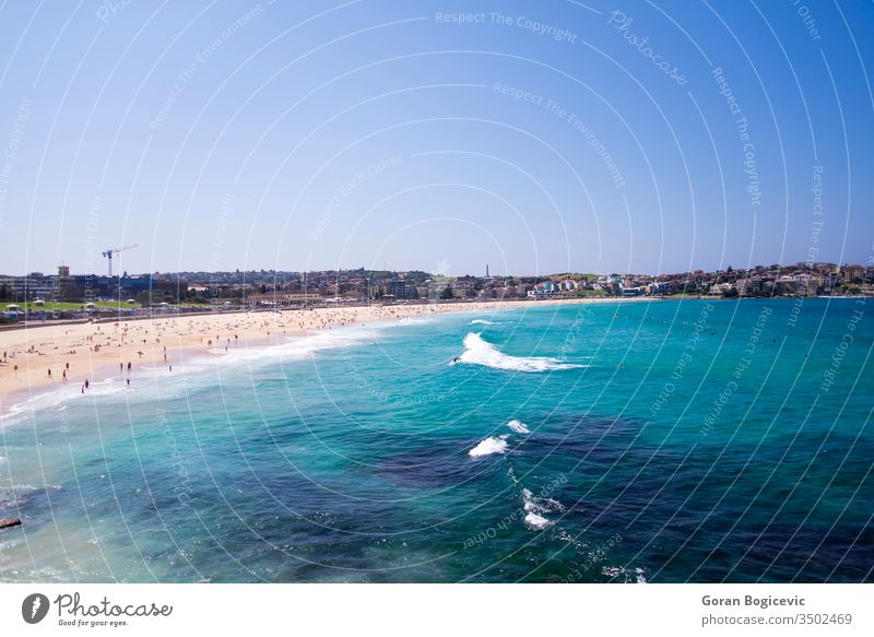 Bondi Beach, Australia sydney beach bondi australia water blue ocean sea summer waves seaside coast sand clean vacation sunny australian summertime skyline