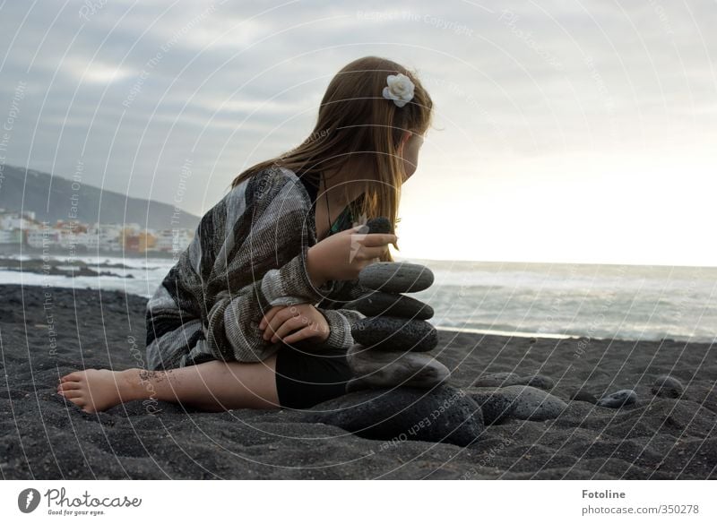 More sea!!! Human being Feminine Child Girl Infancy Body Head Hair and hairstyles Arm Hand Fingers Legs Feet Environment Nature Landscape Elements Earth Sand