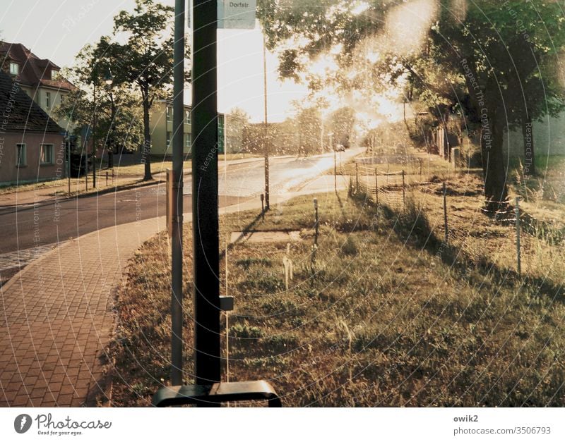 Road safety Village Fläming Teltow-F Teltow-Fläming district Deserted Colour photo Exterior shot Germany Copy Space bottom Copy Space left Window Day Horizon